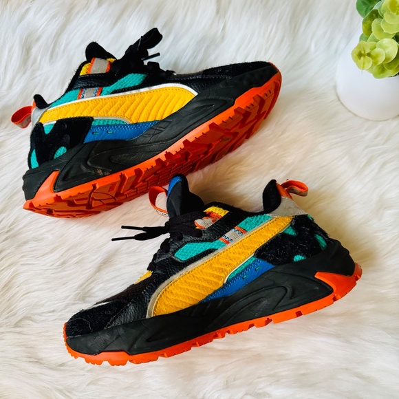 Puma Kids Rs-Trck 'Pinball' Sneakers Size 5 Multicolor Chunky Running Shoes - Picture 6 of 14